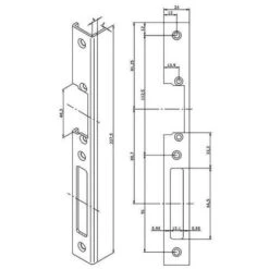 Gâche Longue. Acier Inoxydable