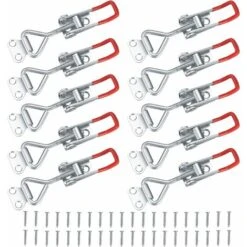 10 Boucles à Bascule + 40 Vis, Boucle De Boîte De Fixation D'angle, Capacité De Charge Serrure De Porte Levier De Verrouillage D'angle Tendeur Bouton De Verrouillage Bascule Fermée