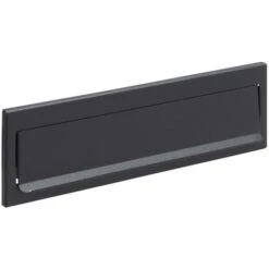 ARREGUI C604 Entrée De Boîte Aux Lettres En Acier Pour Porte, Mur Et Portail. Bouche D'entrée De Boite Aux Lettres Extérieure De 23 X 3 Cm, Noir