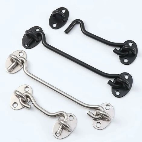 Privacy Hook Eye Buckle, Loquet De Porte En Acier Inoxydable Pour Porte De Grange Serrure De Porte De Grange Chalet Hook Pour Store De Porte Coulissant Armoire De Remise De Grange Salle De Bain 1pc (4 â Image 2