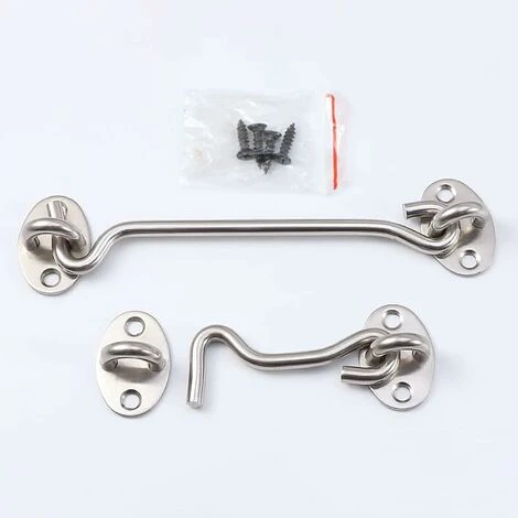 Privacy Hook Eye Buckle, Loquet De Porte En Acier Inoxydable Pour Porte De Grange Serrure De Porte De Grange Chalet Hook Pour Store De Porte Coulissant Armoire De Remise De Grange Salle De Bain 1pc (4 â Image 4