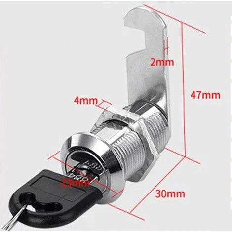 Serrure De Boîte Aux Lettres En Alliage De Zinc 103, Serrure De Boîte à Lettres En Fer-blanc, Serrure De Classeur 30mm Avec Deux Clés, 1pc – Image 2