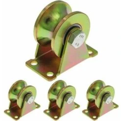 4 Pcs Roues Pour Portail Coulissant 50mm, Roues En Acier Avec Rainure En U, Roue à Rainure En U Pour Voie Inversée, Machine Industrielle, Porte Roulante, Capacité De Charge 300kg Par Roue