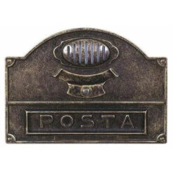 PLACCA BUCALETTERE ALUBOX SERIE A4 DA INCASSO 34X24,5 CM OTTONE BRUNITO