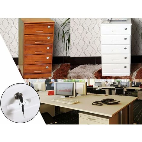 Verrou De Meuble Serrure Batteuse Cylindre, Verrou De Porte Pour Armoire, Serrure Batteuse A Came Barillet Pour Boite Aux Lettres Tiroir -25mm – Image 3