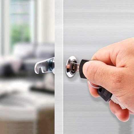 Verrou De Meuble Serrure Batteuse Cylindre, Verrou De Porte Pour Armoire, Serrure Batteuse A Came Barillet Pour Boite Aux Lettres Tiroir -25mm – Image 4