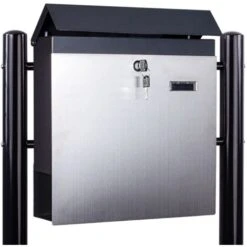 STILISTA Boîte Aux Lettres Sur Pied De Qualité Supérieure Avec Compartiment Pour Les Journaux, Avec Revêtement Par Poudre, Différents Designs